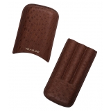 Viola Milano - Ostrich Cigar Case - Chocolate - Handmade in Italy - Luxury Exclusive Collection