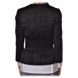 Liu Jo - Collarless Jacket with Sash - Black - Jacket - Made in Italy - Luxury Exclusive Collection