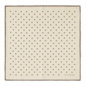 Viola Milano - Polka Dot Wool Lana Pocket Square - White/Taupe - Handmade in Italy - Luxury Exclusive Collection