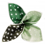 Viola Milano - Printed Polka Dot Silk Pocket Square - Green Shades - Handmade in Italy - Luxury Exclusive Collection