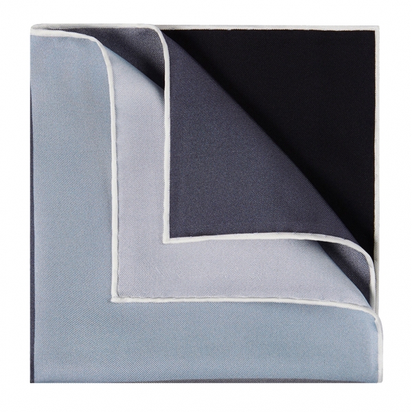 Viola Milano - Printed Polka Dot Silk Pocket Square - Grey Shades - Handmade in Italy - Luxury Exclusive Collection