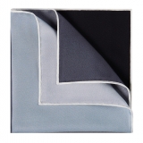 Viola Milano - Printed Polka Dot Silk Pocket Square - Grey Shades - Handmade in Italy - Luxury Exclusive Collection