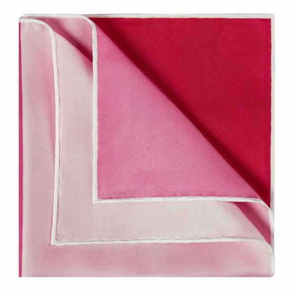 Viola Milano - Printed Solid Silk Pocket Square - Rose Shades - Handmade in Italy - Luxury Exclusive Collection