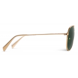 Céline - Metal Frame 01 Sunglasses in Metal with Mineral Glass Lenses - Gold Green - Sunglasses - Céline Eyewear