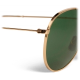 Céline - Metal Frame 01 Sunglasses in Metal with Mineral Glass Lenses - Gold Green - Sunglasses - Céline Eyewear