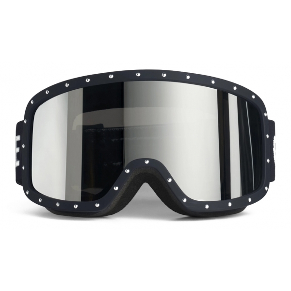 Céline - Celine Ski Mask in Plastic with Metal Studs & Mirror Lenses - Black - Sunglasses - Céline Eyewear