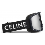 Céline - Maschera da Sci Celine in Plastica con Borchie in Metallo e Lenti Specchiate - Nero - Occhiali da Sole - Céline Eyewear