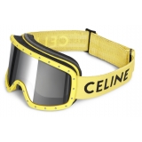 Céline - Celine Ski Mask in Plastic with Metal Studs & Mirror Lenses - Neon Yellow - Sunglasses - Céline Eyewear
