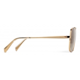 Céline - Metal Frame 25 Sunglasses in Metal with Leather - Gold Gradient Brown - Sunglasses - Céline Eyewear