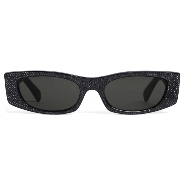 Céline - Celine Monochroms 04 Sunglasses in Acetate with Crystals - Black - Sunglasses - Céline Eyewear