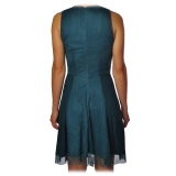 Liu Jo - Dress with Lace and Tulle - Petroleum Green - Dress - Made in Italy - Luxury Exclusive Collection