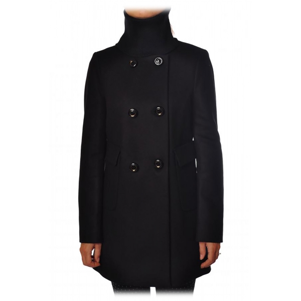Liu Jo - Wool Double-Breasted Coat - Black - Jacket - Made in Italy - Luxury Exclusive Collection