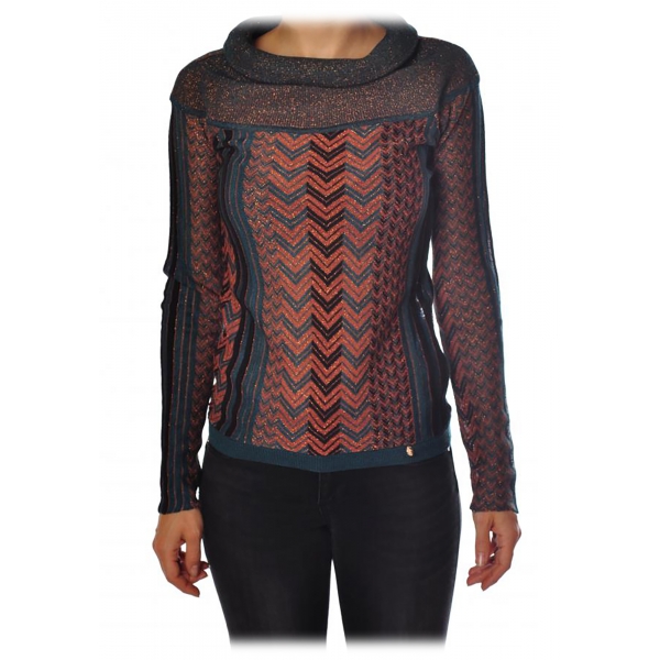 Liu Jo - Geometric Patterned Sweater - Multicolor - Knitwear - Made in Italy - Luxury Exclusive Collection
