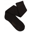 Viola Milano - Solid 100% Cashmere Over-The-Calf Socks - Brown - Handmade in Italy - Luxury Exclusive Collection