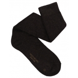 Viola Milano - Solid 100% Cashmere Over-The-Calf Socks - Brown - Handmade in Italy - Luxury Exclusive Collection
