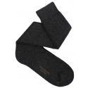 Viola Milano - Solid 100% Cashmere Over-The-Calf Socks - Charcoal - Handmade in Italy - Luxury Exclusive Collection