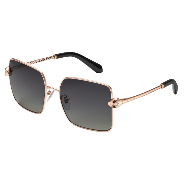 Bulgari - Le Gemme - Le Gemme Square Metal Sunglasses - Rose Gold Grey - Le Gemme Collection - Sunglasses