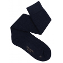 Viola Milano - Solid 100% Cashmere Over-The-Calf Socks - Navy - Handmade in Italy - Luxury Exclusive Collection