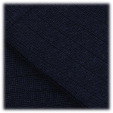 Viola Milano - Solid 100% Cashmere Over-The-Calf Socks - Navy - Handmade in Italy - Luxury Exclusive Collection