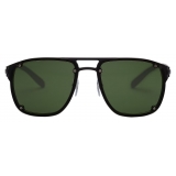 Bulgari - Bulgari Bulgari Man - Bulgari Bulgari Rectangular Aluminum Sunglasses - Black Green - Bulgari Bulgari