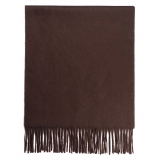 Viola Milano - Solid 100% Zibellino Cashmere Scarf - Brown - Handmade in Italy - Luxury Exclusive Collection