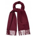 Viola Milano - Sciarpa 100% Zibellino Cashmere Tinta Unita - Bordeaux - Handmade in Italy - Luxury Exclusive Collection