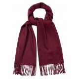 Viola Milano - Sciarpa 100% Zibellino Cashmere Tinta Unita - Bordeaux - Handmade in Italy - Luxury Exclusive Collection