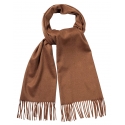 Viola Milano - Solid 100% Zibellino Cashmere Scarf - Cinnamon - Handmade in Italy - Luxury Exclusive Collection