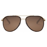 Bulgari - Bulgari Bulgari Man - Bulgari Bulgari Aviator Metal Sunglasses - Gold Brown - Bulgari