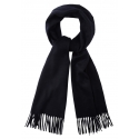 Viola Milano - Sciarpa 100% Zibellino Cashmere Tinta Unita - Navy - Handmade in Italy - Luxury Exclusive Collection