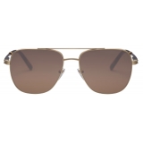 Bulgari - Bulgari Bulgari Man - Bulgari Bulgari Aviator Aluminum Sunglasses - Gold Brown - Bulgari