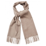 Viola Milano - Solid 100% Zibellino Cashmere Scarf - Sand - Handmade in Italy - Luxury Exclusive Collection