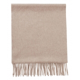 Viola Milano - Solid 100% Zibellino Cashmere Scarf - Sand - Handmade in Italy - Luxury Exclusive Collection