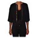 Liu Jo -  Sequined Profiled Cardigan - Black - Knitwear - Made in Italy - Luxury Exclusive Collection