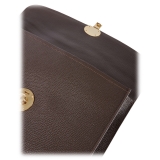 Viola Milano - The Light City Gold Lock Briefcase - Brown - Handmade in Italy - Luxury Exclusive Collection