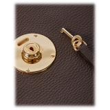 Viola Milano - Valigetta The Light City Gold Lock - Marrone - Handmade in Italy - Luxury Exclusive Collection