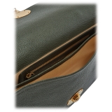 Viola Milano - The Light City Gold Lock Briefcase - Loden Green - Handmade in Italy - Luxury Exclusive Collection