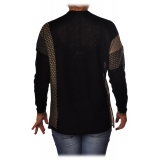 Liu Jo - Sweater with Contrasting Details - Black/Gold - Knitwear - Made in Italy - Luxury Exclusive Collection