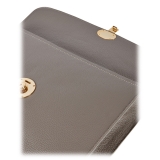 Viola Milano - The Light City Gold Lock Briefcase - Taupe Grey - Handmade in Italy - Luxury Exclusive Collection