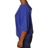 Liu Jo - Soft Sweater with Boat Neckline - Blue - Knitwear - Made in Italy - Luxury Exclusive Collection