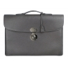 Viola Milano - The Light City Silver Lock Briefcase - Grey - Handmade in Italy - Luxury Exclusive Collection