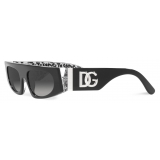 Dolce & Gabbana - DG Crossed Sunglasses - Black Dark Grey - Dolce & Gabbana Eyewear