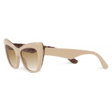 Dolce & Gabbana - Occhiale da Sole New Print - Avorio Stampa Leo Marrone Sfumato - Dolce & Gabbana Eyewear