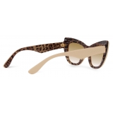 Dolce & Gabbana - Occhiale da Sole New Print - Avorio Stampa Leo Marrone Sfumato - Dolce & Gabbana Eyewear