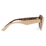 Dolce & Gabbana - Occhiale da Sole New Print - Avorio Stampa Leo Marrone Sfumato - Dolce & Gabbana Eyewear