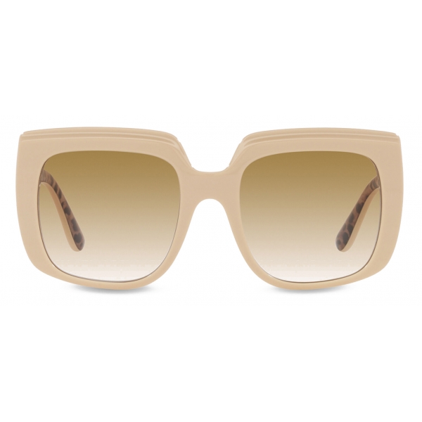 Dolce & Gabbana - Occhiale da Sole New Print - Avorio Leo Marrone Sfumato - Dolce & Gabbana Eyewear