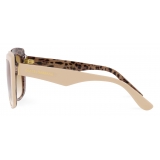 Dolce & Gabbana - Occhiale da Sole New Print - Avorio Leo Marrone Sfumato - Dolce & Gabbana Eyewear