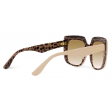 Dolce & Gabbana - Occhiale da Sole New Print - Avorio Leo Marrone Sfumato - Dolce & Gabbana Eyewear