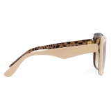 Dolce & Gabbana - Occhiale da Sole New Print - Avorio Leo Marrone Sfumato - Dolce & Gabbana Eyewear