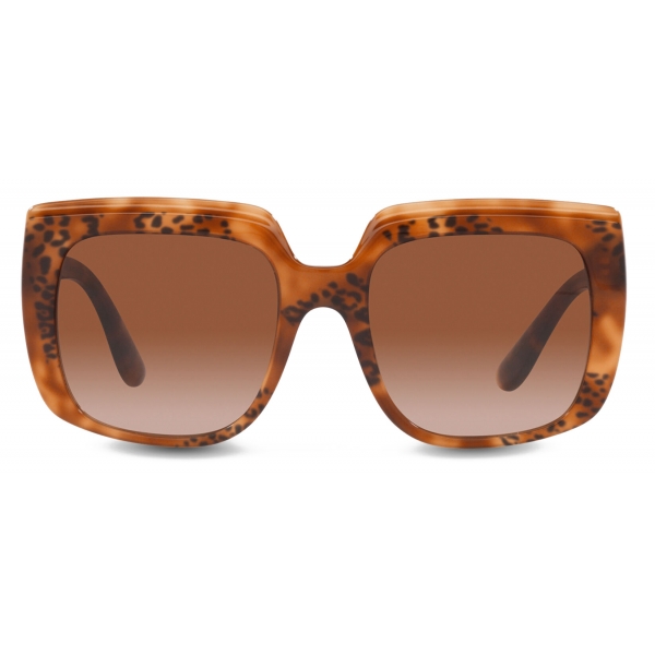 Dolce & Gabbana - Occhiale da Sole New Print - Avana Leo Marrone Sfumato - Dolce & Gabbana Eyewear